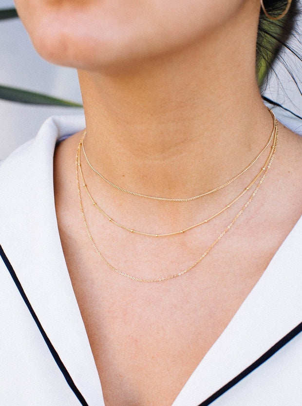MAY MARTIN  GF Three Piece Tiered Chain Necklace - The Shop Laguna Beach