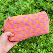 ELLSION + YOUNG <br> Check Yourself Knit Cosmetic Bag <br><small><i> (More Colors Available) </small></i>-The Shop Laguna Beach