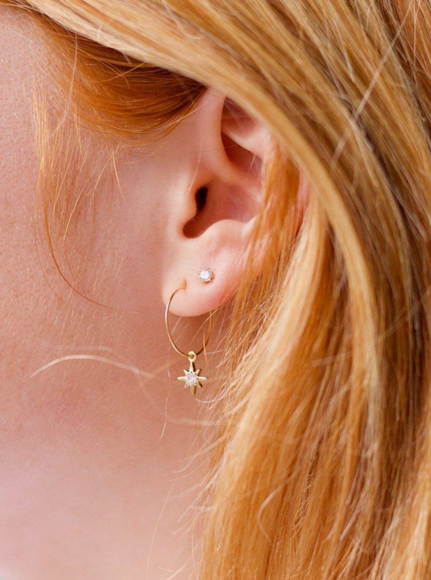 MAY MARTIN  North Star Hoop Earrings - The Shop Laguna Beach