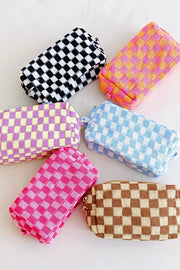 ELLSION + YOUNG <br> Check Yourself Knit Cosmetic Bag <br><small><i> (More Colors Available) </small></i>-The Shop Laguna Beach