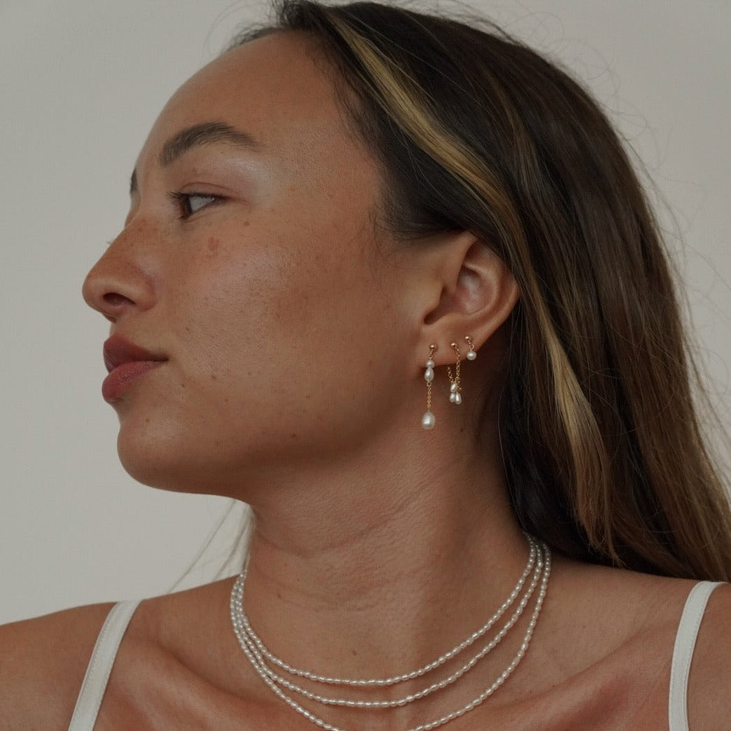 MAY MARTIN <br> Pasea Pearl Drop Earrings-The Shop Laguna Beach
