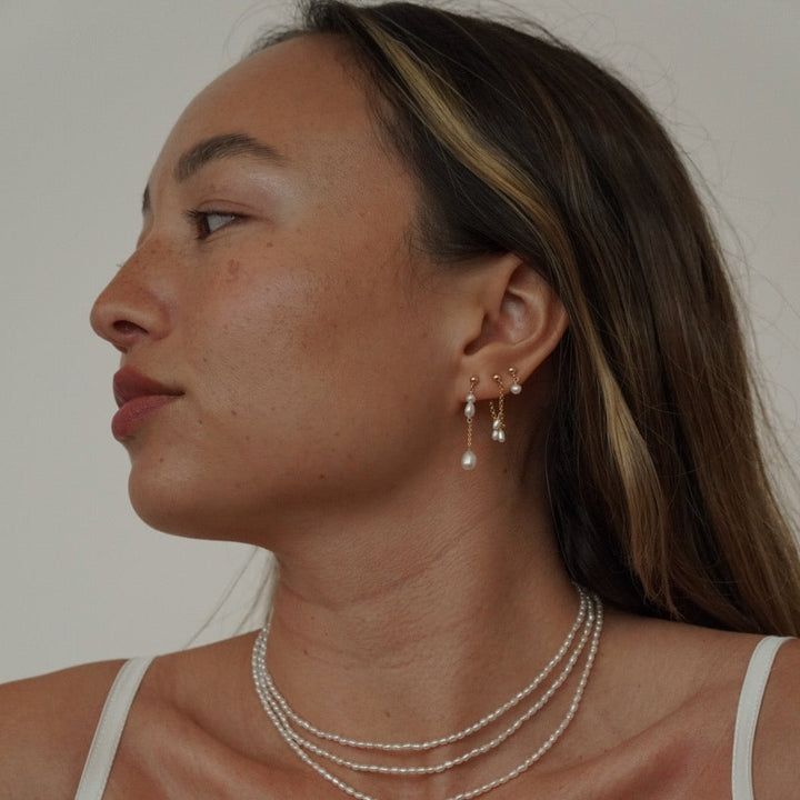 MAY MARTIN <br> Pasea Pearl Drop Earrings-The Shop Laguna Beach