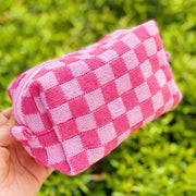 ELLSION + YOUNG <br> Check Yourself Knit Cosmetic Bag <br><small><i> (More Colors Available) </small></i>-The Shop Laguna Beach