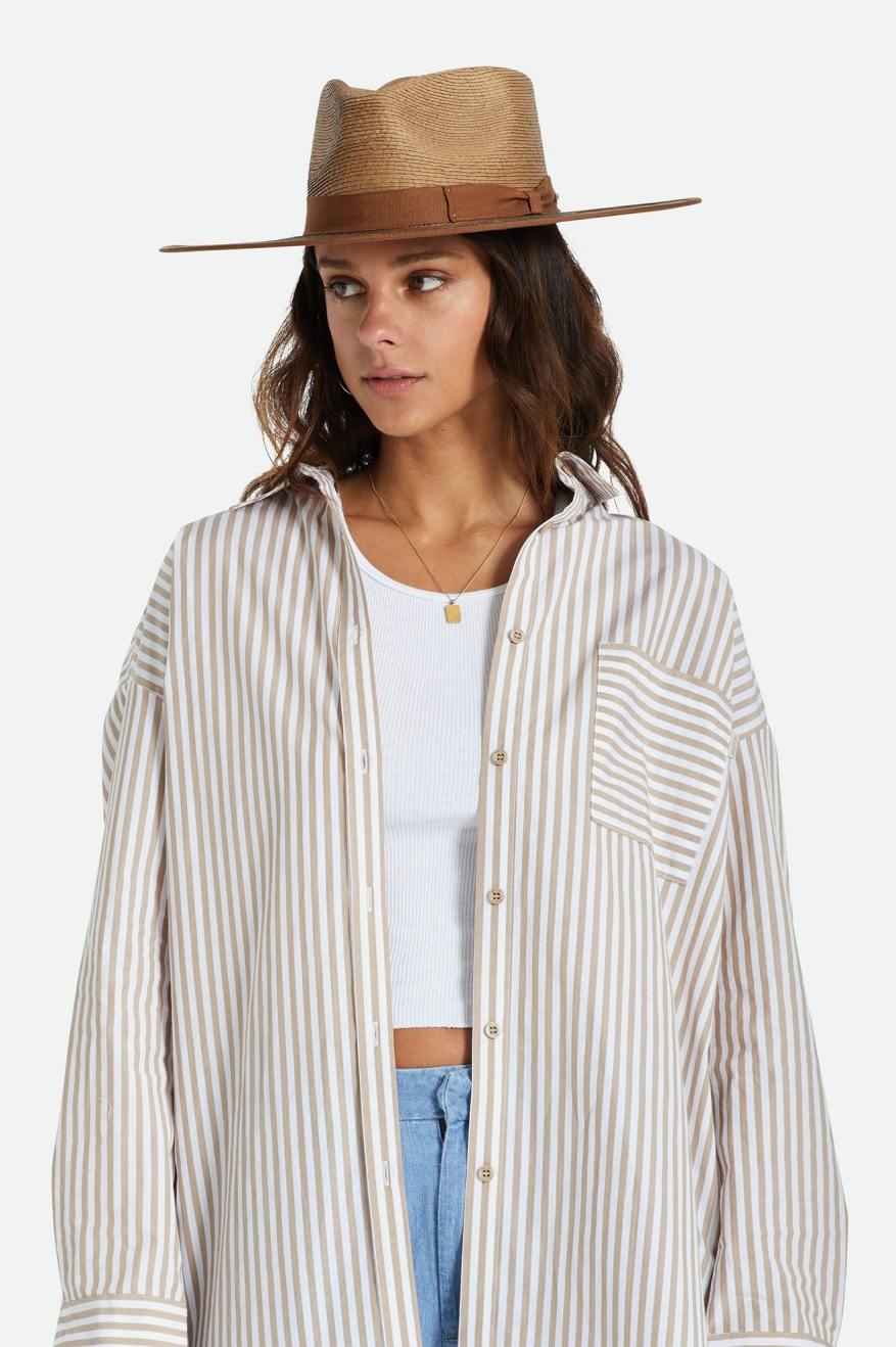 BRIXTON <br> Jo Straw Rancher Hat <br><small><i> (More Colors Available) </small></i>-The Shop Laguna Beach