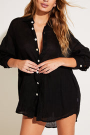 VITAMIN A <br> Playa Oversized Linen Shirt Dress <br><small><i> (More Colors Available) </small></i>-The Shop Laguna Beach