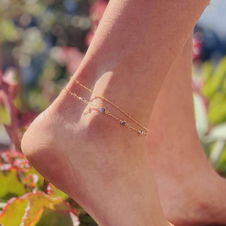 MAY MARTIN  Dotted Chain Anklet - The Shop Laguna Beach