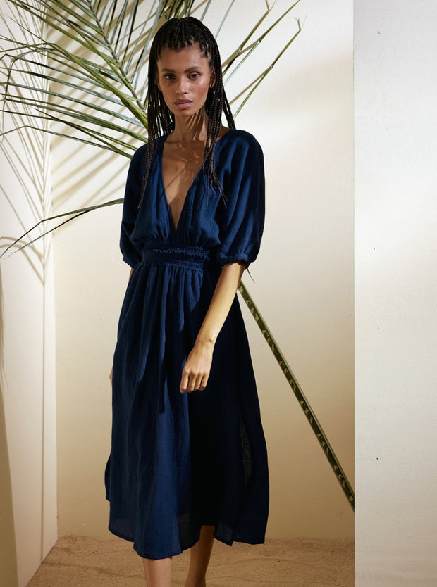 RUE STIIC <br> Karla Linen Maxi Dress-The Shop Laguna Beach
