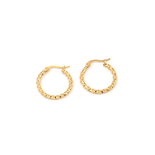 MAY MARTIN <br> Amber Twisted Hoop Earrings-The Shop Laguna Beach