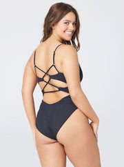 L*SPACE <br> Gianna Pointelle Rib One Piece <br><small><i> (More Colors Available) </small></i>-The Shop Laguna Beach