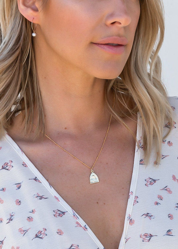 MAY MARTIN  Gold Filled Pearl Hoops - The Shop Laguna Beach