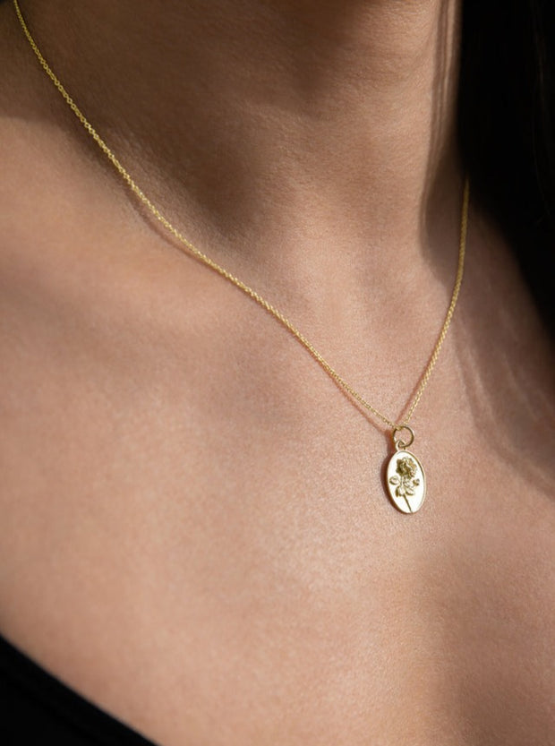 TALON NYC <br> 14kt Gold-Plated Rose Pendant Necklace-The Shop Laguna Beach