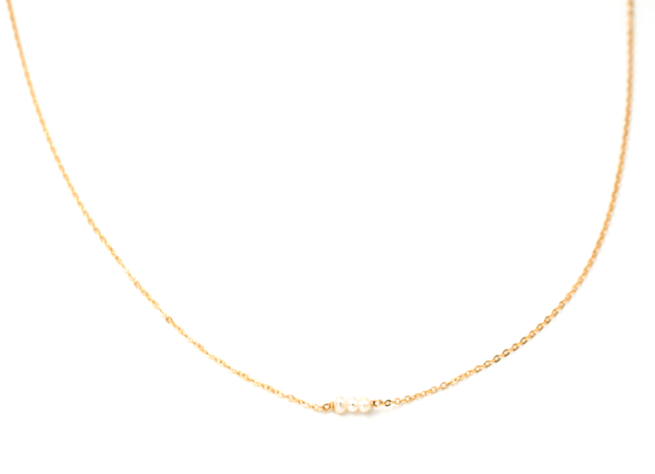 MAY MARTIN  Tiny Three Pearl Necklace - The Shop Laguna Beach
