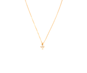 MAY MARTIN <br> Mini CZ Cross Necklace-The Shop Laguna Beach