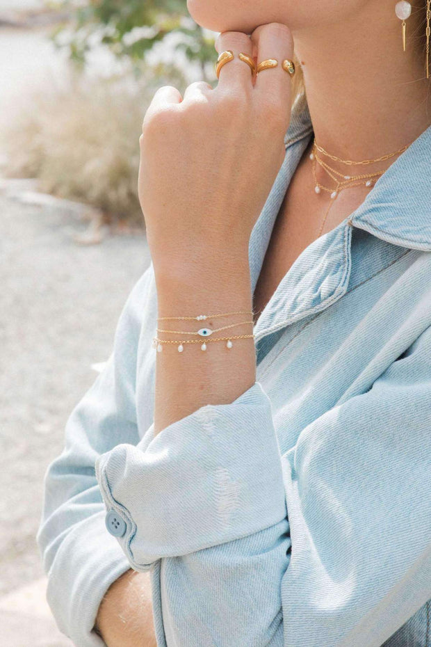 MAY MARTIN <br> Five Pearl Bracelet-The Shop Laguna Beach