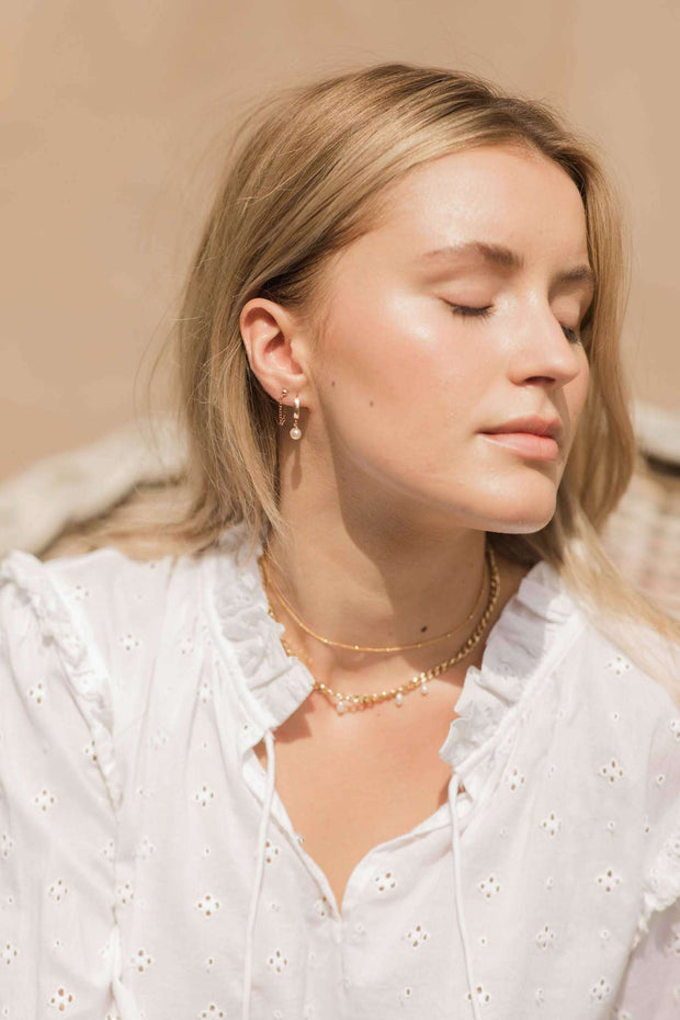 MAY MARTIN <br> Post with Chain Earrings-The Shop Laguna Beach