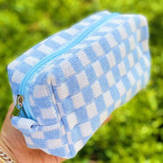 ELLSION + YOUNG <br> Check Yourself Knit Cosmetic Bag <br><small><i> (More Colors Available) </small></i>-The Shop Laguna Beach