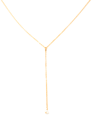 MAY MARTIN <br> Dainty Pearl Lariat Necklace-The Shop Laguna Beach