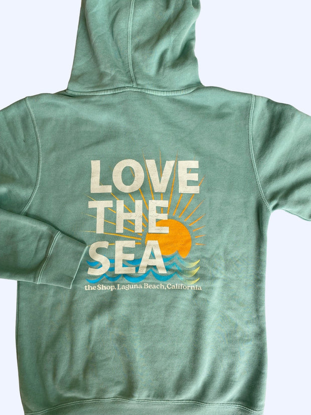 LOVE THE SEA <br> Youth Pigment Wash Hoodie <br><small><i> (More Colors Available) </small></i>-The Shop Laguna Beach
