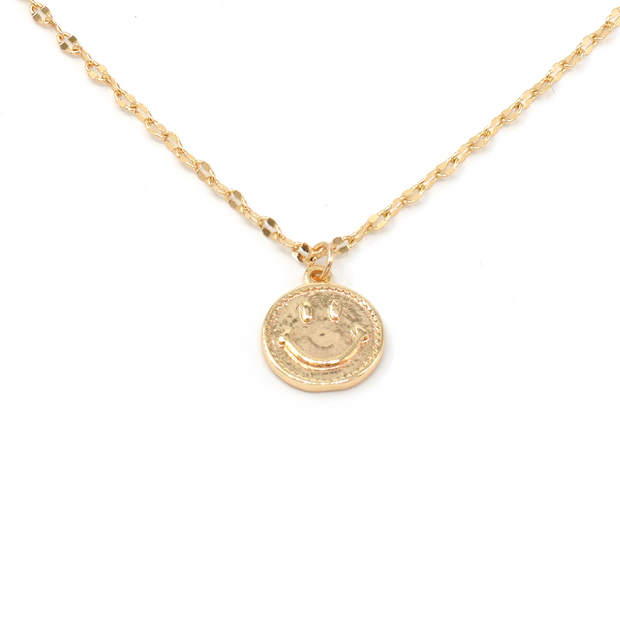 MAY MARTIN  Golden Happy Face Coin Necklace - The Shop Laguna Beach
