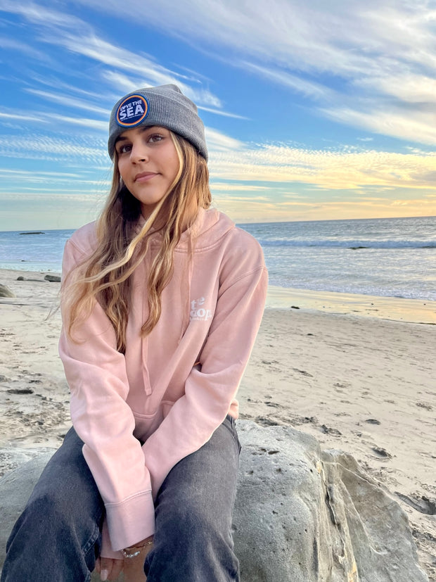 LOVE THE SEA <br> Pigment Wash Hoodie <br><small><i> (More Colors Available) </small></i>-The Shop Laguna Beach