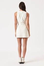 ROLLAS <br> Francoise Linen Buttoned Mini Skirt-The Shop Laguna Beach