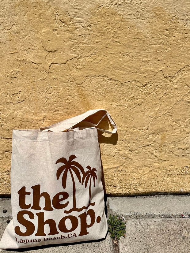 THE SHOP CLASSIC <br> Twin Palms Canvas Tote-The Shop Laguna Beach