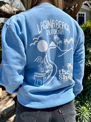 THE SHOP CLASSIC <br> Twin Palms Laguna Pigment-Dyed Crew Pullover <br><small><i> (More Colors Available) </small></i>-The Shop Laguna Beach