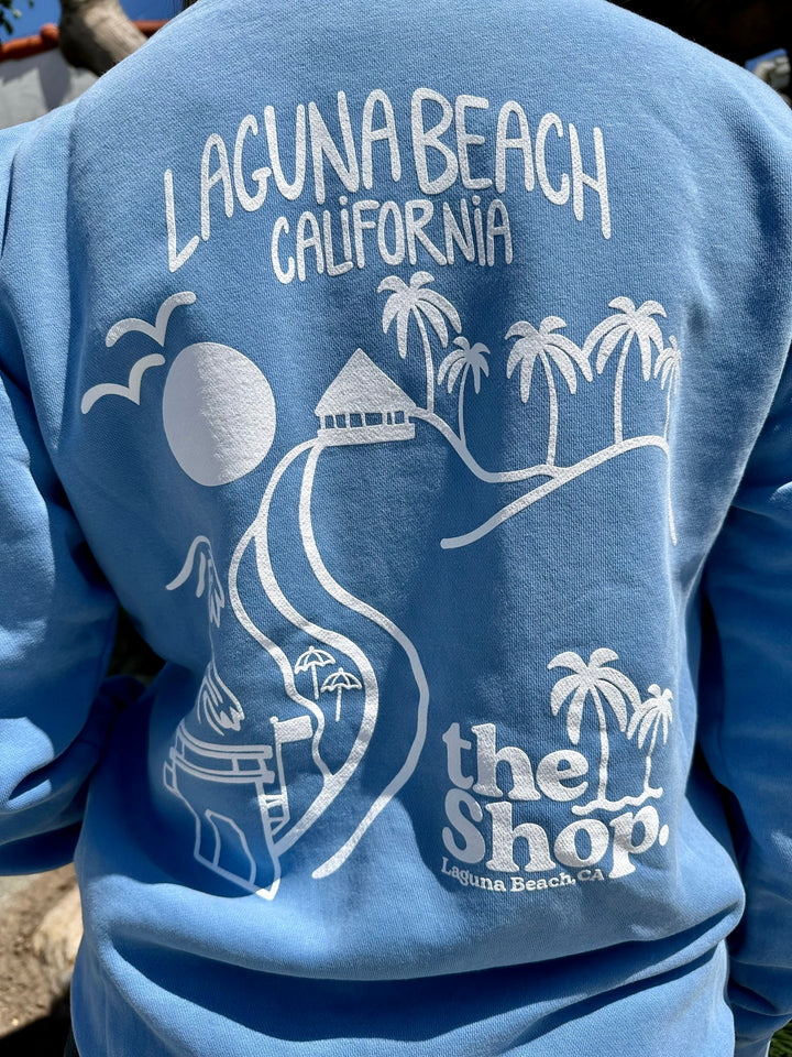 THE SHOP CLASSIC <br> Twin Palms Laguna Pigment-Dyed Crew Pullover <br><small><i> (More Colors Available) </small></i>-The Shop Laguna Beach