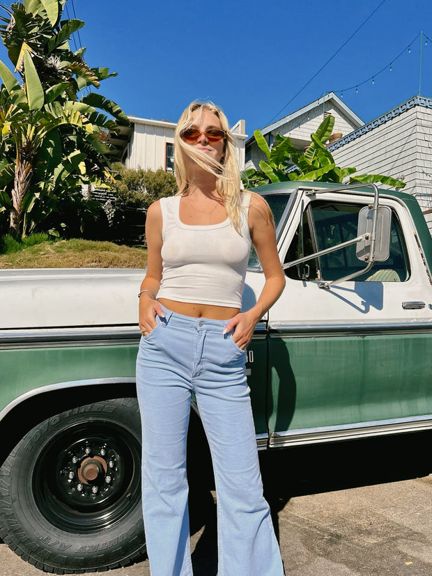 KEEN THE LABEL <br> Logan Ribbed Scoop Tank <br><small><i> (More Colors Available) </small></i>-The Shop Laguna Beach