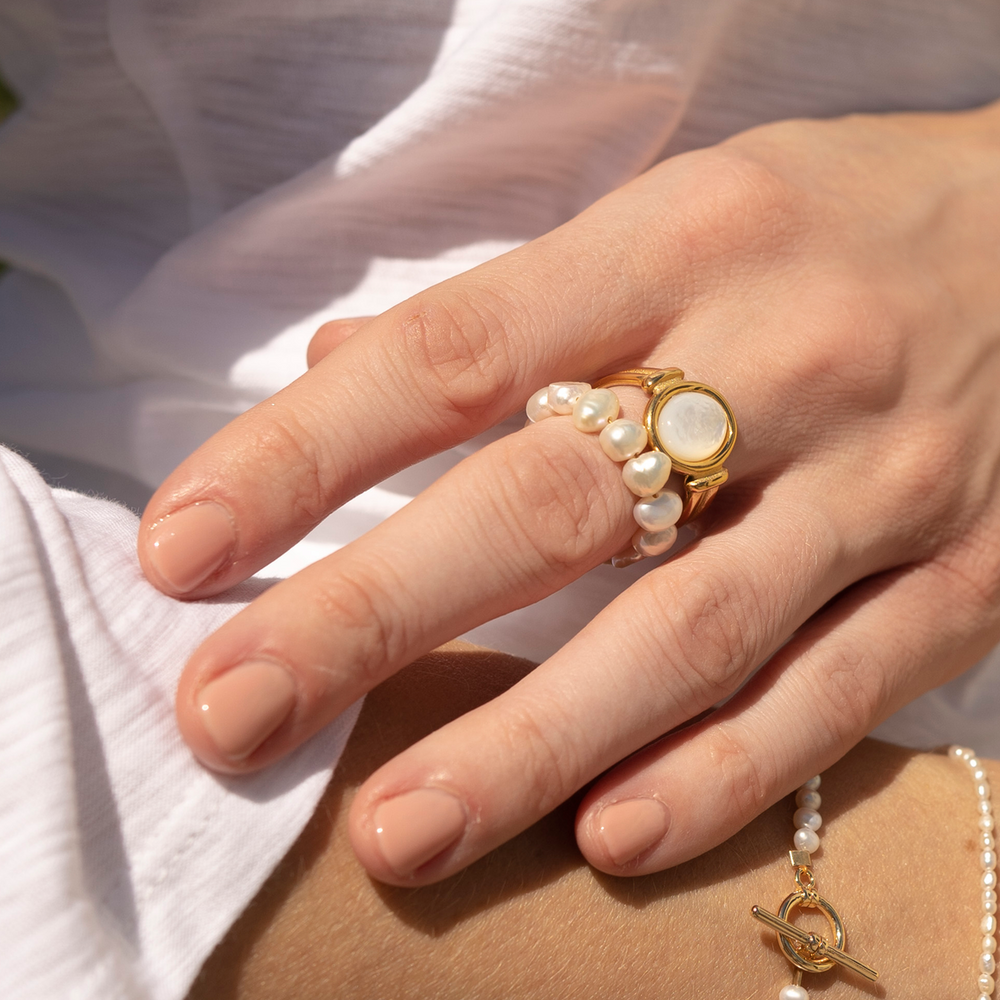MAY MARTIN <br> Aria Pearl Ring-The Shop Laguna Beach