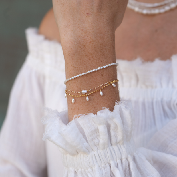 MAY MARTIN <br> Five Pearl Bracelet-The Shop Laguna Beach